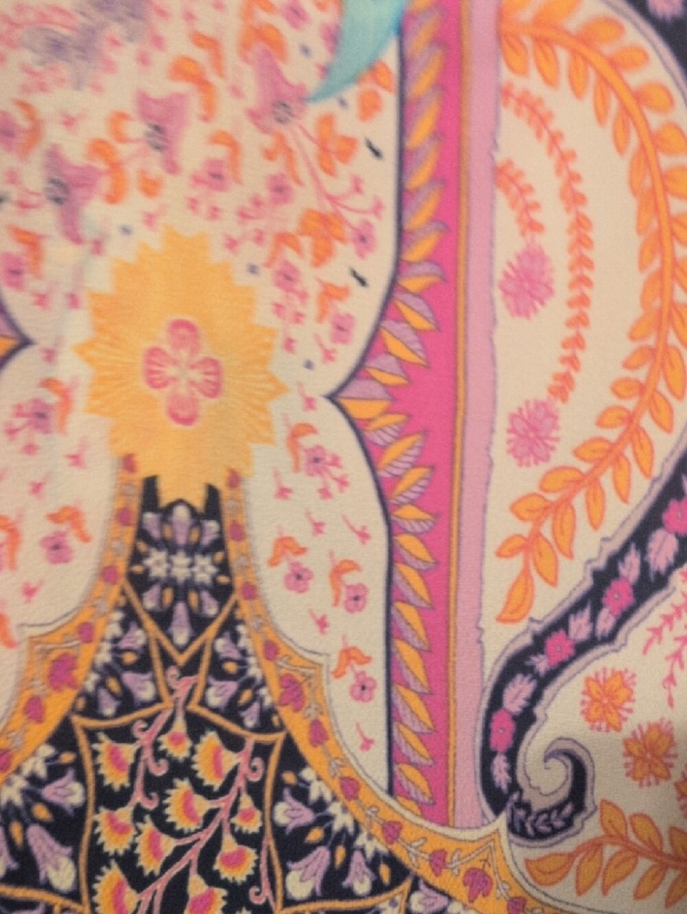 Sleeveless Paisley Print Tank Top/Tunic- Multicolor - Picture 4 of 5